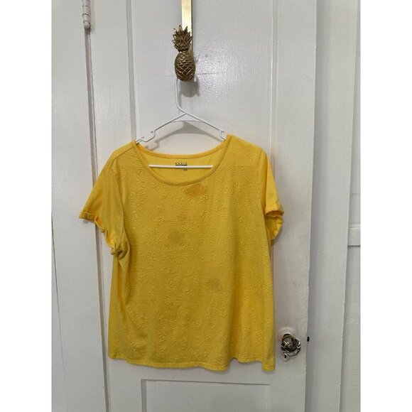 Basic Editions women’s size X-large yellow t-shirt - Picture 1 of 12